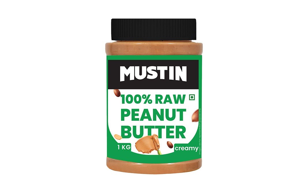 Mustin 100% Raw Peanut Butter    Plastic Jar  1 kilogram